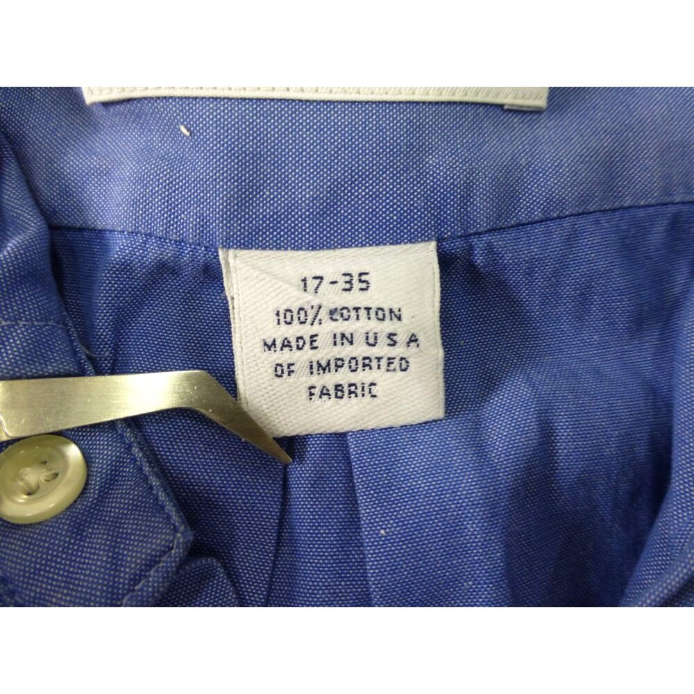 Brooks Brothers Original Polo Button Down Chambray Blue Dress Shirt 17-35 USA - Picture 4 of 9
